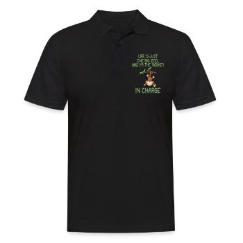 Life's a Zoo, Be the Funny Monkey in Charge - Polo Homme - noir - Devant - Kai (181cm)