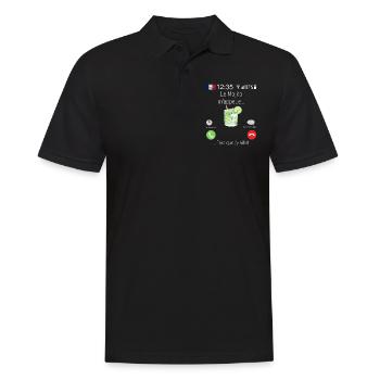Le Mojito M appelle Faut que j y aille - Polo Homme - noir - Devant - Kai (181cm)