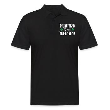 Coriandre Est Ma Thérapie J'aime La Coriandre - Polo Homme - noir - Devant - Kai (181cm)