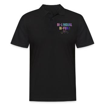 Ausbildung Bilingualer Humorlehrer - Männer Poloshirt - Schwarz - Vorne - Kai (181cm)