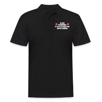 Ich habe das Down-Syndrom und du, was ist deine Macht - Männer Poloshirt - Schwarz - Vorne - Kai (181cm)