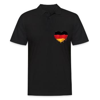 ALLEMAGNE COEUR ALLEMAGNE DRAPEAU ALLEMAGNE - Polo Homme - noir - Devant - Kai (181cm)