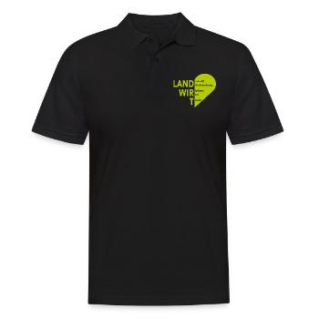 Landwirte Demo Bonn 22 10 3 - Männer Poloshirt - Schwarz - Vorne - Kai (181cm)