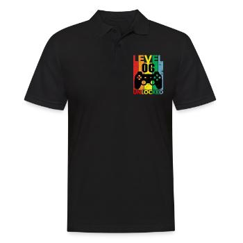 6e anniversaire garçons hommes jeu gamer cadeau - Polo Homme - noir - Devant - Kai (181cm)