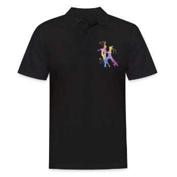 Danseur d’aquarelle de couple de danse latine - Polo Homme - noir - Devant - Kai (181cm)