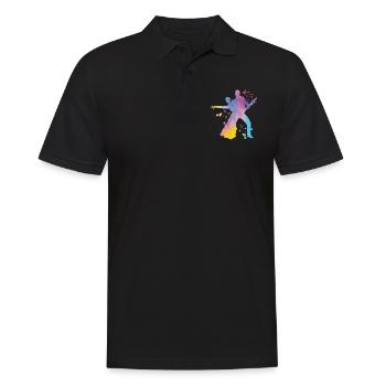 Danseur d’aquarelle de couple de danse latine - Polo Homme - noir - Devant - Kai (181cm)