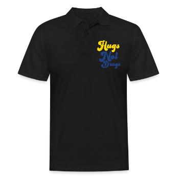 Hugs instead of drugs - Men's Polo Shirt - black - Front - Kai (181cm)