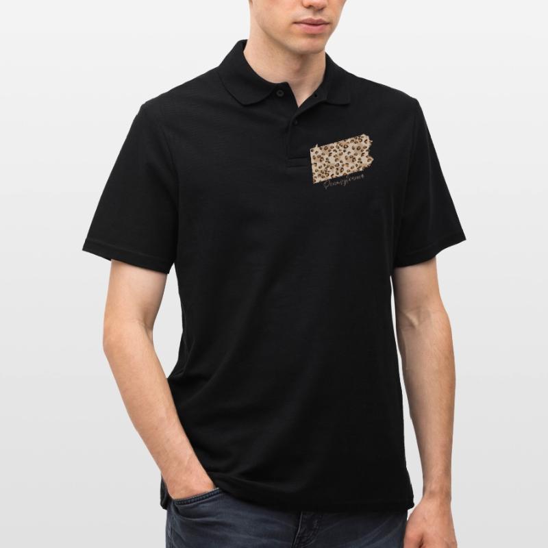 Pennsylvania Leopard Pattern Card Polo da uomo