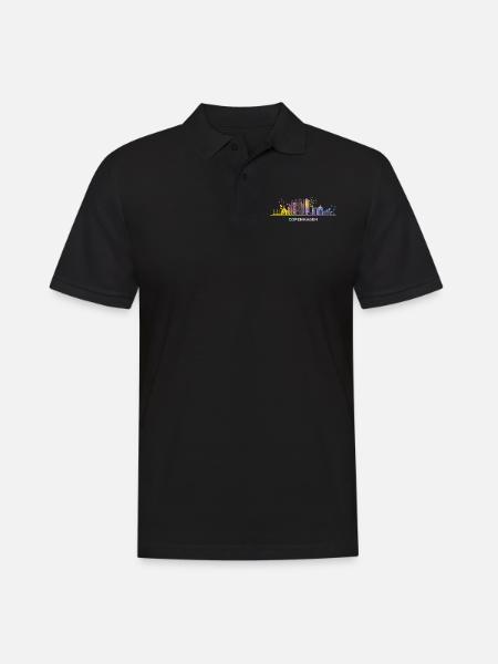 Københavns skyline København - Herre poloshirt - sort