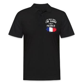 Je Peux Pas J'me Barre Au France Vacances - Polo Homme - noir - Devant - Kai (181cm)