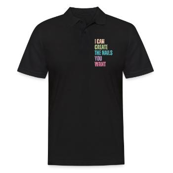 I create the nails you want manicure - Men's Polo Shirt - black - Front - Kai (181cm)