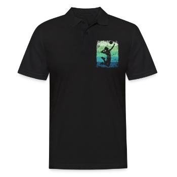 Volleyball Joueur Retro Beach Volleyball - Polo Homme - noir - Devant - Kai (181cm)