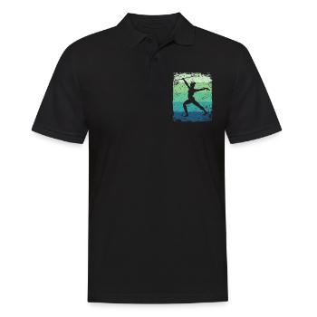 Gymnaste Baton Gymnastique Rythmique Rétro - Polo Homme - noir - Devant - Kai (181cm)