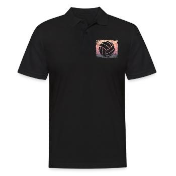 Volleyball Spieler Retro Beach Volleyball - Männer Poloshirt - Schwarz - Vorne - Kai (181cm)