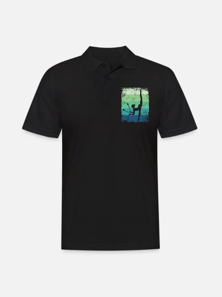Gymnast Legs Retro Rhythmic Gymnastics - Men's Polo Shirt - black