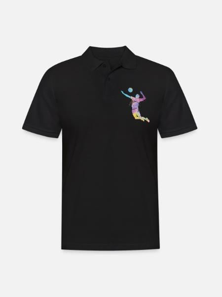 Joueurs de volley-ball enfants beach-volley - Polo Homme - noir