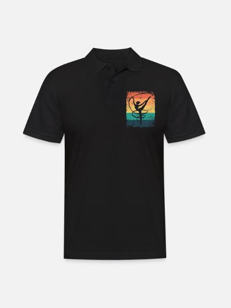 Gymnaste Gymnaste Gymnastique Rythmique Rétro - Polo Homme - noir