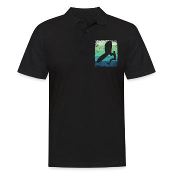 Flügelfolie Wingsurfing Retro-folie Flügel - Männer Poloshirt - Schwarz - Vorne - Kai (181cm)