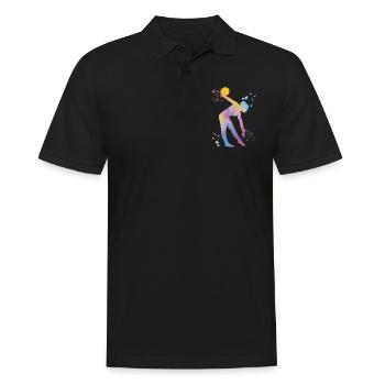 Gymnastin Mit Ball Rhythmische Gymnastik - Männer Poloshirt - Schwarz - Vorne - Kai (181cm)