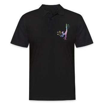 Gymnastin Mit Keulen Rhythmische Sportgymnastik - Männer Poloshirt - Schwarz - Vorne - Kai (181cm)