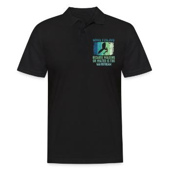 Wing Foil Wingsurfing Retro Foil Wing - Men's Polo Shirt - black - Front - Kai (181cm)