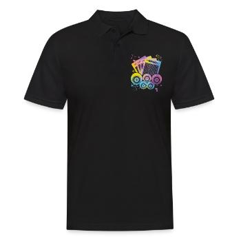 Bingo Bälle Farbsprotzer Frauen Männer Bingo - Männer Poloshirt - Schwarz - Vorne - Kai (181cm)