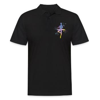 Ballet Dancer Colorsplash Ballerina - Men's Polo Shirt - black - Front - Kai (181cm)