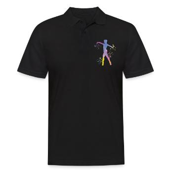 Ballet Dancer Colorsplash Man Ballerino - Men's Polo Shirt - black - Front - Kai (181cm)