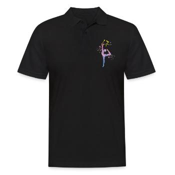 Gymnastin Mit Keulen Rhythmische Sportgymnastik - Männer Poloshirt - Schwarz - Vorne - Kai (181cm)