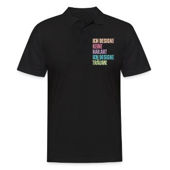 Ich designe keine Nailart Nageldesignerin - Männer Poloshirt - Schwarz - Vorne - Kai (181cm)