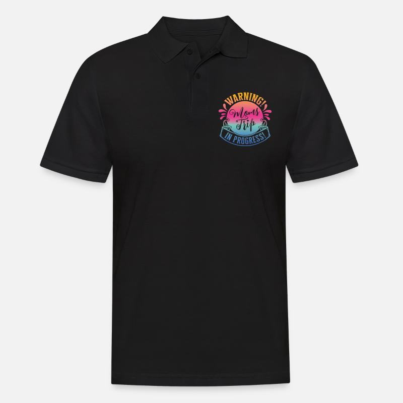 Warning moms Trip In Progress - Männer Poloshirt - Schwarz