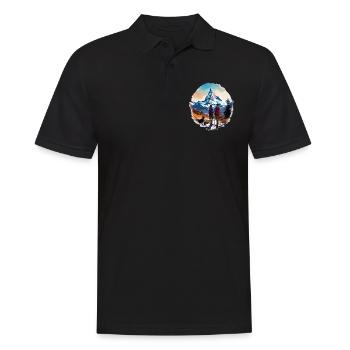 Zermatt, Matterhorn, Matterhorn mountain, hiker - Men's Polo Shirt - black - Front - Kai (181cm)
