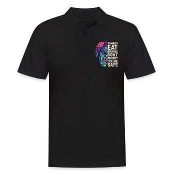 Zombies eat brains Don't worry, you're safe - Men's Polo Shirt - black - Front - Kai (181cm)