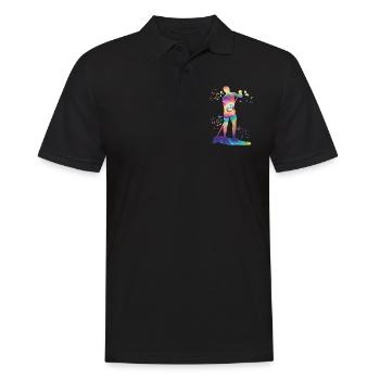 Stand Up Paddling Stand Up Board Sup - Men's Polo Shirt - black - Front - Kai (181cm)