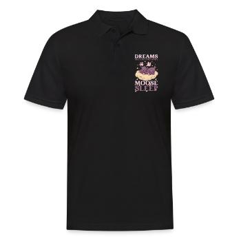 Dreams Are Calling Youth Cute Moose - Men's Polo Shirt - black - Front - Kai (181cm)