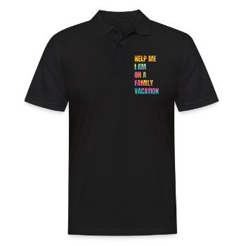 Hilfe, Ich Bin Im Familienurlaub - Männer Poloshirt - Schwarz - Vorne - Kai (181cm)