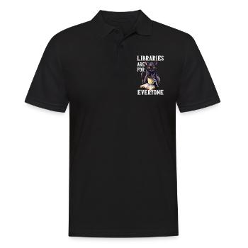 Libraries are for everyone Librarian - Men's Polo Shirt - black - Front - Kai (181cm)