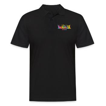 Bostonian Skyline Colorful Cityscape Boston - Men's Polo Shirt - black - Front - Kai (181cm)