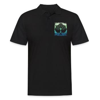 Équipe de pickleball rétro du Wiffleball Club - Polo Homme - noir - Devant - Kai (181cm)