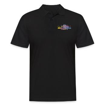 Charlottean's Skyline Charlotte - Men's Polo Shirt - black - Front - Kai (181cm)