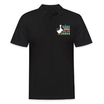 Die Dumme Gans Auf Freiem Fuß - Männer Poloshirt - Schwarz - Vorne - Kai (181cm)
