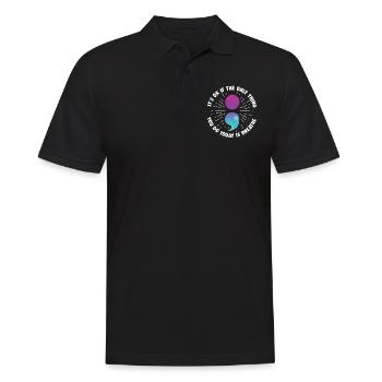 psycMental Health Warrior Violet Et Turquoise - Polo Homme - noir - Devant - Kai (181cm)