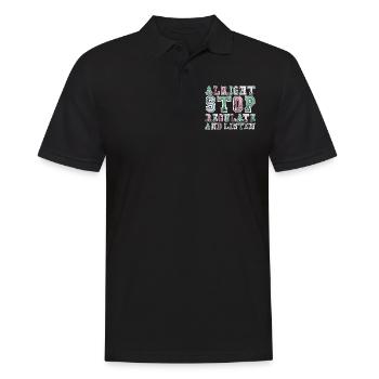 Stop Regulating and Listening Teacher - Men's Polo Shirt - black - Front - Kai (181cm)