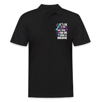Guerrier de la santé mentale violet et turquoise - Polo Homme - noir - Devant - Kai (181cm)