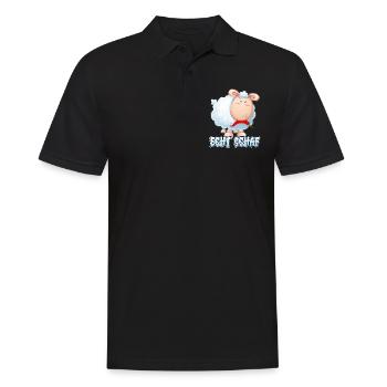Vrai mouton Agneau d’Allemagne du Nord Mouton Berger - Polo Homme - noir - Devant - Kai (181cm)