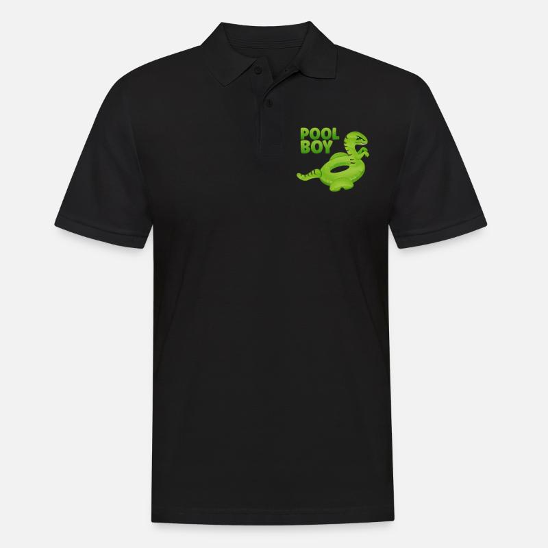 Pool Boy Dinosaurier Floatie Schwimmbad - Männer Poloshirt - Schwarz