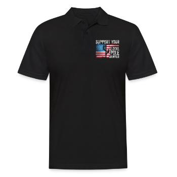 American Lineman Powerline Worker Design - Männer Poloshirt - Schwarz - Vorne - Kai (181cm)