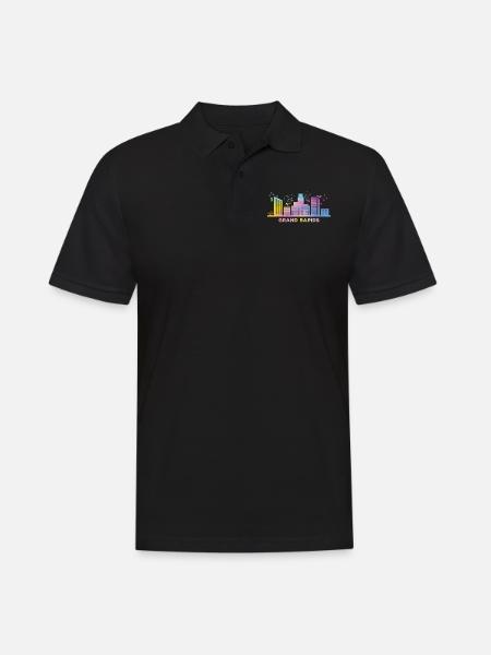 Grand Rapidian Skyline Grand Rapids - Men's Polo Shirt - black