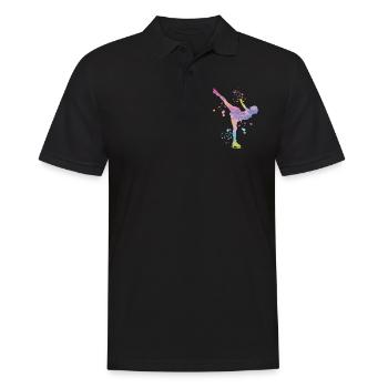 Eiskunstläufer Schlittschuhlaufen Eiskunstlauf - Männer Poloshirt - Schwarz - Vorne - Kai (181cm)
