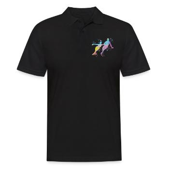 Eiskunstläufer Schlittschuhlaufen Eiskunstlauf - Männer Poloshirt - Schwarz - Vorne - Kai (181cm)
